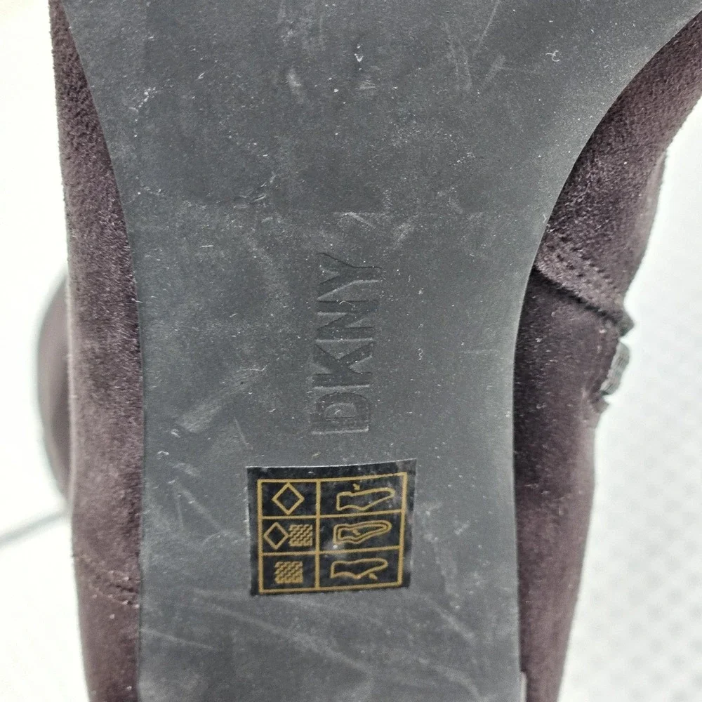 DKNY Womens‎ Knee-High Boots 8 Brown Faux Suede New